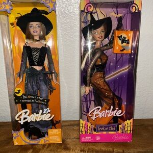 New Vintage 2005-2006 Barbie Halloween Witch Dolls.